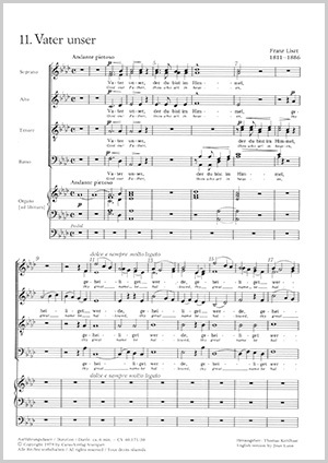 Franz Liszt Vater Unser Partitur Carus Verlag