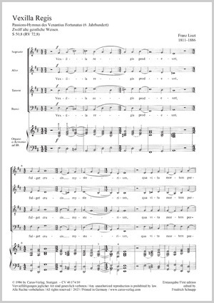 Franz Liszt: Vexilla regis - Partition | Carus-Verlag