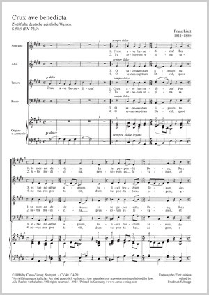 Crux ave benedicta aus: Drei Kirchenhymnen Score, First edition