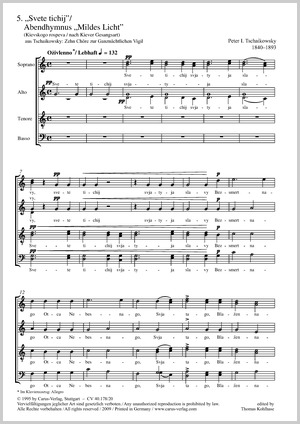 Peter I. Tschaikowsky: Evening hymn "Mild Light" & Tropar "God-bearer, Virgin"