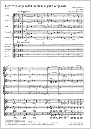Johannes Brahms: Der 13. Psalm - Noten | Carus-Verlag