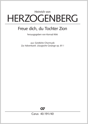 Heinrich von Herzogenberg: Freue dich, du Tochter Zion - Noten | Carus-Verlag