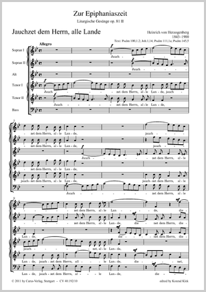 Zur Epiphaniaszeit Liturgische Gesänge Score