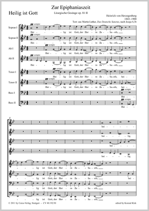 Zur Epiphaniaszeit Liturgische Gesänge Score