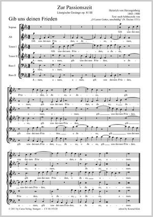 Zur Passionszeit Liturgische Gesänge Score