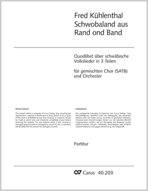 Schwobaland aus Rand ond Band Quodlibet: Bettelmanns Hochzeit - Mauerblümle - Kehraus Dirigierpartitur, leihweise