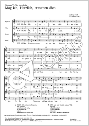 Thumbnail: Hans Leo Hassler / Ludwig Senfl / Johann Steuerlein: Madrigale VI: Vier Liebeslieder