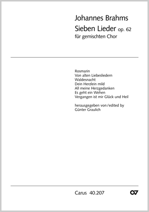 Johannes Brahms: Sieben Lieder op. 62 - Noten | Carus-Verlag