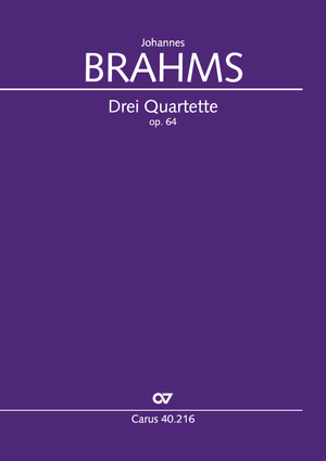 Johannes Brahms: Drei Quartette - Noten | Carus-Verlag