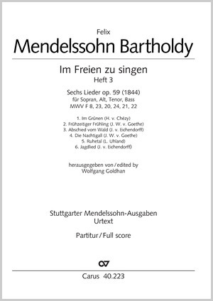Felix Mendelssohn Bartholdy: Im Freien zu singen (Heft 3)