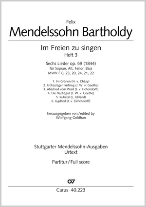 Im Freien zu singen (Heft 3) Score