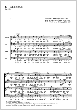 Salut à la forêt extrait de : Cinq lieder et chants Partition