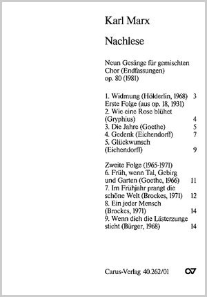 Nachlese op. 80 Partitur