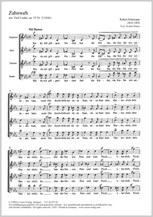 Robert Schumann: Zahnweh - Noten | Carus-Verlag