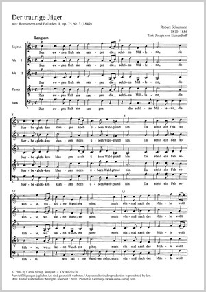 Robert Schumann: Der traurige Jäger; Der Rekrut - Noten | Carus-Verlag