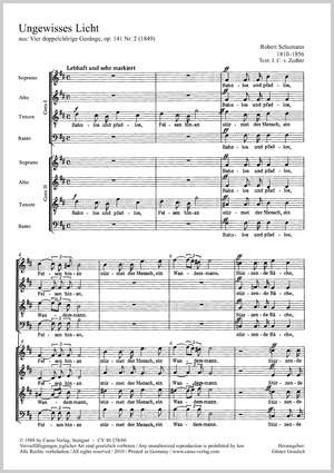 Robert Schumann: Ungewisses Licht - Noten | Carus-Verlag