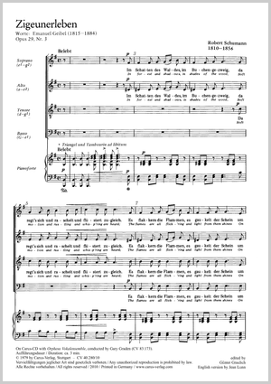 Robert Schumann: Zigeunerleben - Noten | Carus-Verlag