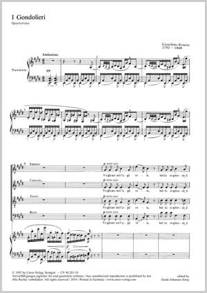 I Gondolieri Quartettino Score