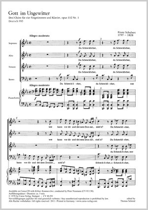 Franz Schubert: Gott im Ungewitter - Noten | Carus-Verlag