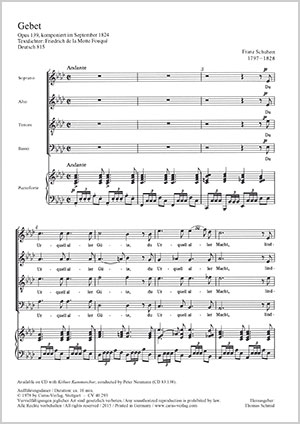 Franz Schubert: Gebet - Noten | Carus-Verlag
