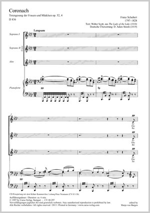 Franz Schubert: Coronach - Noten | Carus-Verlag