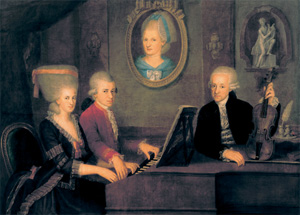Familie Mozart Postkarte