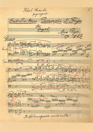 Max Reger: Introduktion, Passacaglia und Fuge e-Moll - Postkarten, Kalender, Poster | Carus-Verlag