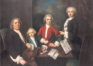 Johann Sebastian Bach mit drei seiner Söhne - Postkarten, Kalender, Poster | Carus-Verlag