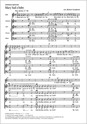 Christmas Spirituals (Mary had a baby & Rise up, sheperd) Partition
