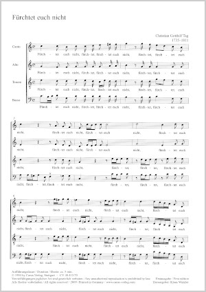 Fürchtet euch nicht Score, First edition