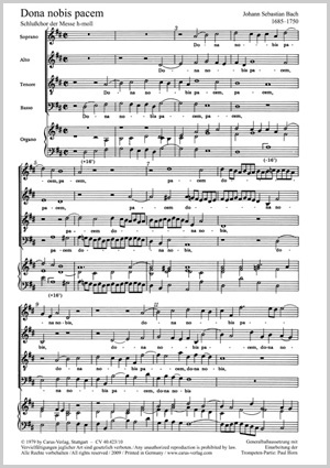 Dona nobis pacem aus: h-Moll-Messe Score
