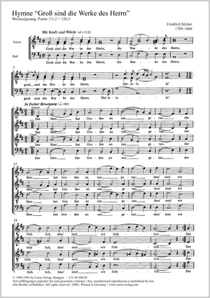 Groß sind die Werke des Herrn Score