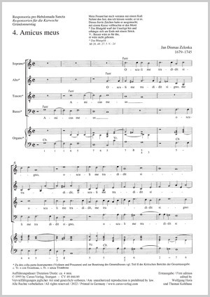 Jan Dismas Zelenka: Amicus meus - Noten | Carus-Verlag