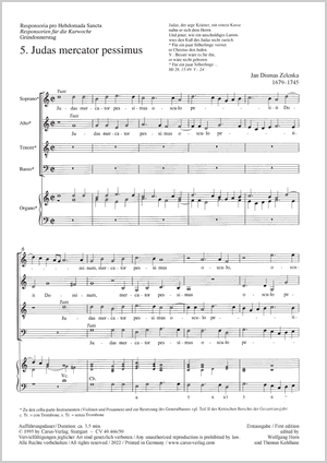 Judas mercator aus: Responsoria pro hebdomada sancta Score, First edition