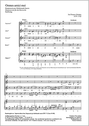 Omnes amici mei aus: Responsoria pro hebdomada sancta Score, First edition