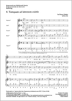 Tamquam ad latronem existis aus: Responsoria pro hebdomada sancta Score, First edition