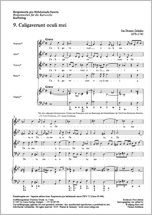 Caligaverunt oculi mei aus: Responsoria pro hebdomada sancta Score, First edition