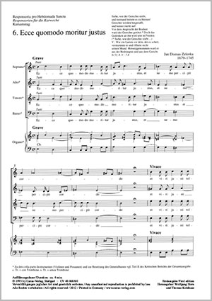 Jan Dismas Zelenka: Ecce quomodo - Noten | Carus-Verlag