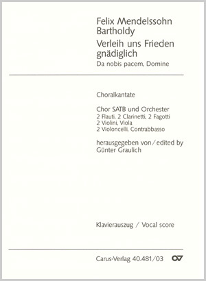Verleih uns Frieden gnädiglich Cantate sur choral Réduction piano-chant