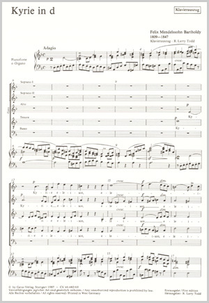 Kyrie in D minor Vocal score