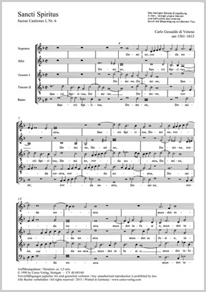Carlo Gesualdo di Venosa: Sancti Spiritus; O vos omnes - Noten | Carus-Verlag