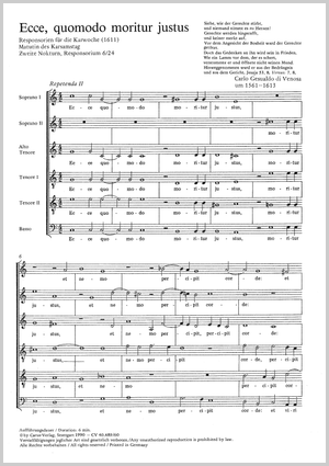 Ecce, quomodo moritur Partition