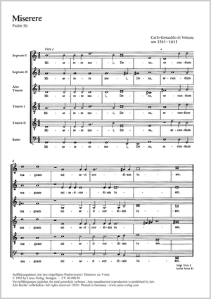 Psaume 50. Extrait de : Respons pour la Semaine Sainte Partition