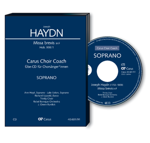 Missa brevis in F major Carus Choir Coach (audio only), mp3 CD, practice aids, voice part soprano