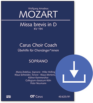 Wolfgang Amadeus Mozart: Missa brevis in D major Audio for download | Buy choral sheet music