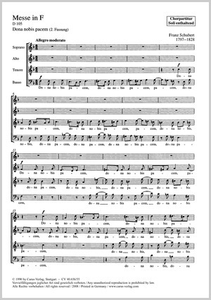 Thumbnail: Franz Schubert: Dona nobis pacem (aus: Messe in F, spätere Fassung)