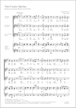 Berlioz: Veni Creator Spiritus / Brahms: Benedictus Score