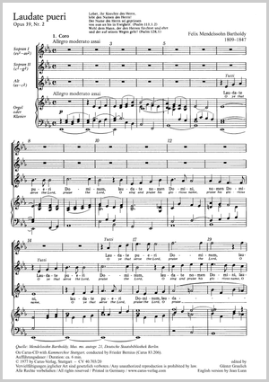 Felix Mendelssohn Bartholdy: from: Three motets - Sheet music