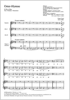 Hymne de Pâques extrait de : Oratorio du Christ Partition