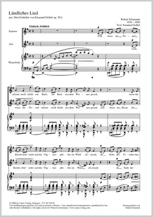 Robert Schumann: Ländliches Lied - Noten | Carus-Verlag